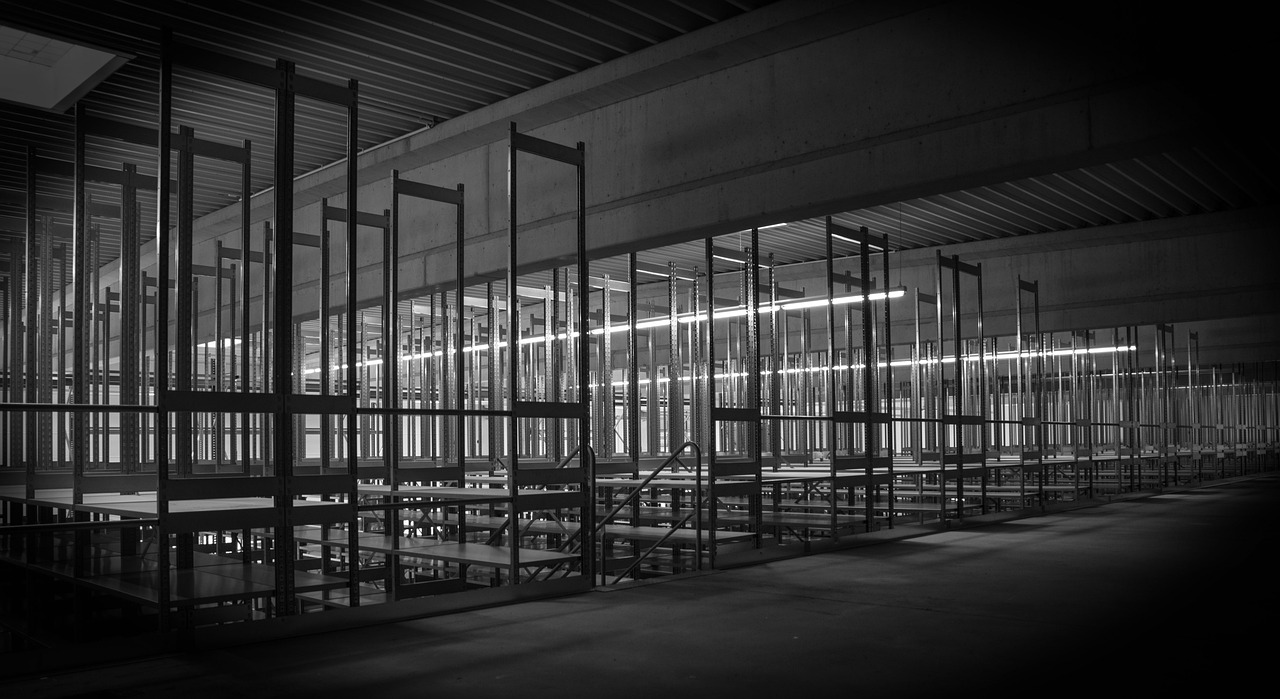 steel shelf, industrial hall, warehouse, building, industrial building, architecture, black-and-white, warehouse, warehouse, warehouse, warehouse, warehouse